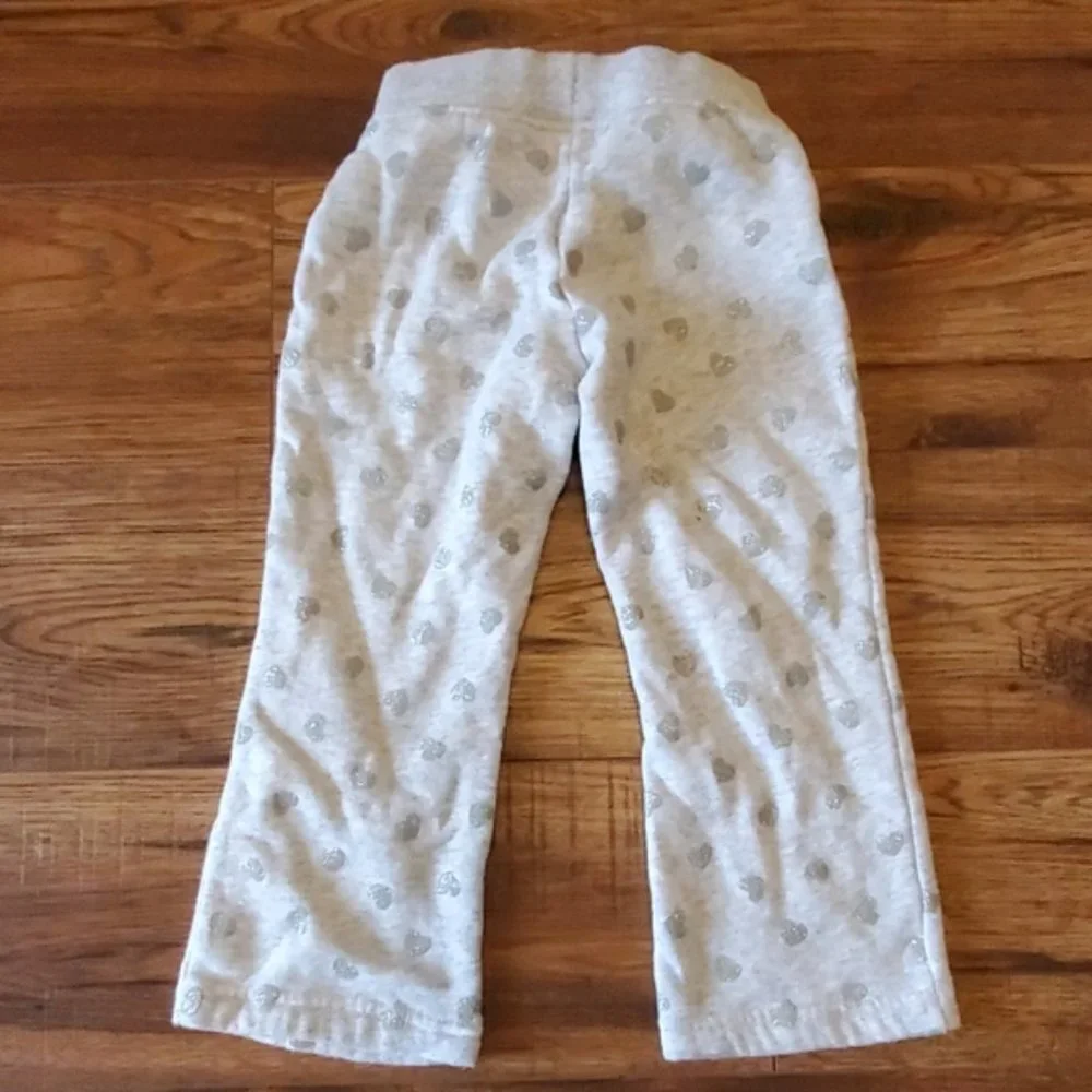 Jumping Beans grey glittered heart pants 6X